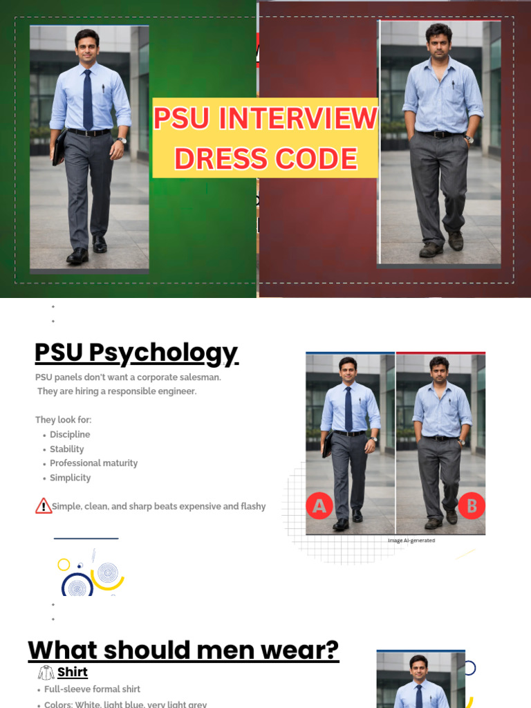 PSU Interview Dress Code | PDF