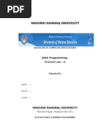 Madurai Kamaraj University: JAVA Programming