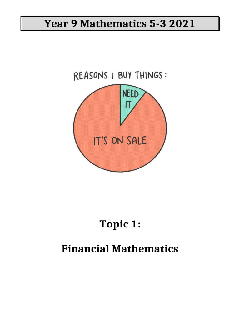 2021 Yr 9 5.3 Financial Mathematics Booklet 2 | PDF | Interest | Taxes