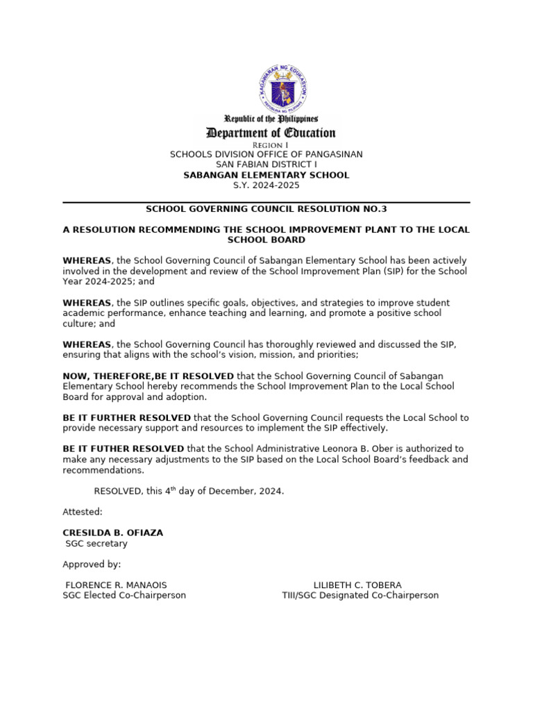 Sgc Resolution | PDF