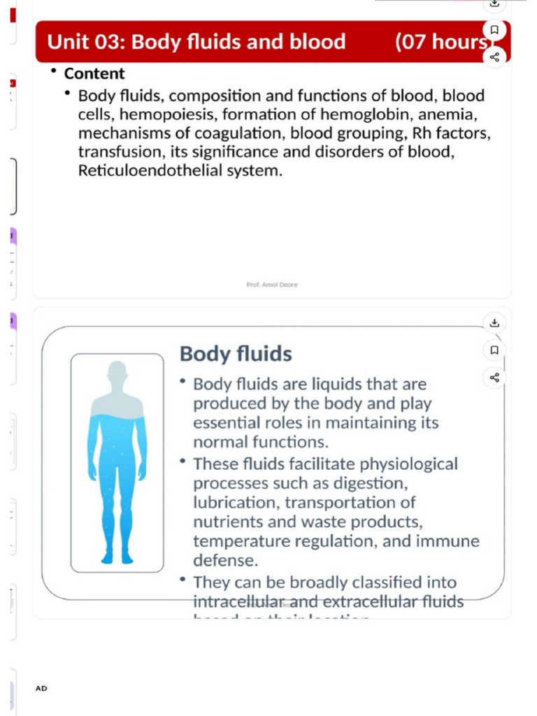 Body Fluids | PDF