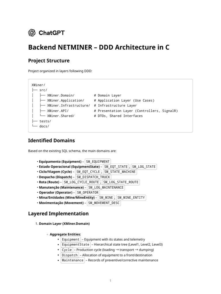 Backend Smartmine Like - DDD Architecture CSharp | PDF | Microsoft Sql ...