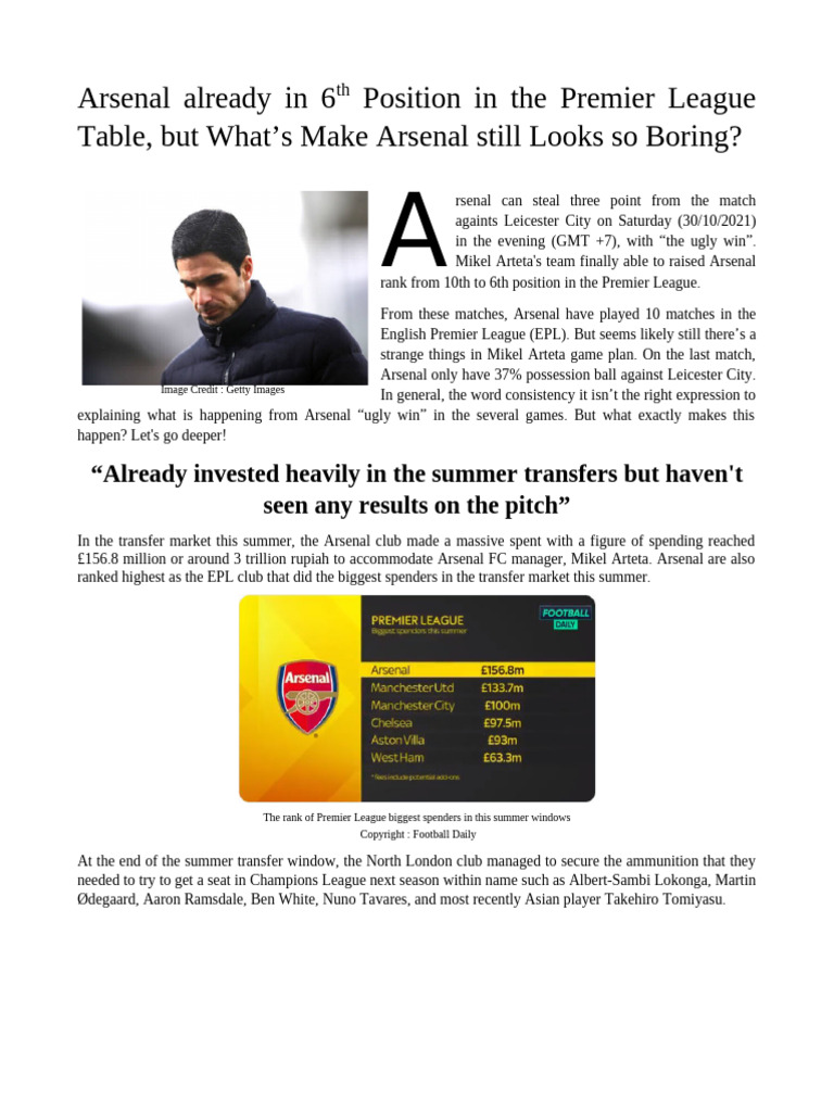 Arsenal Vs Crystal Palace in Depth Part 1 Eng. Version | PDF | Defender ...