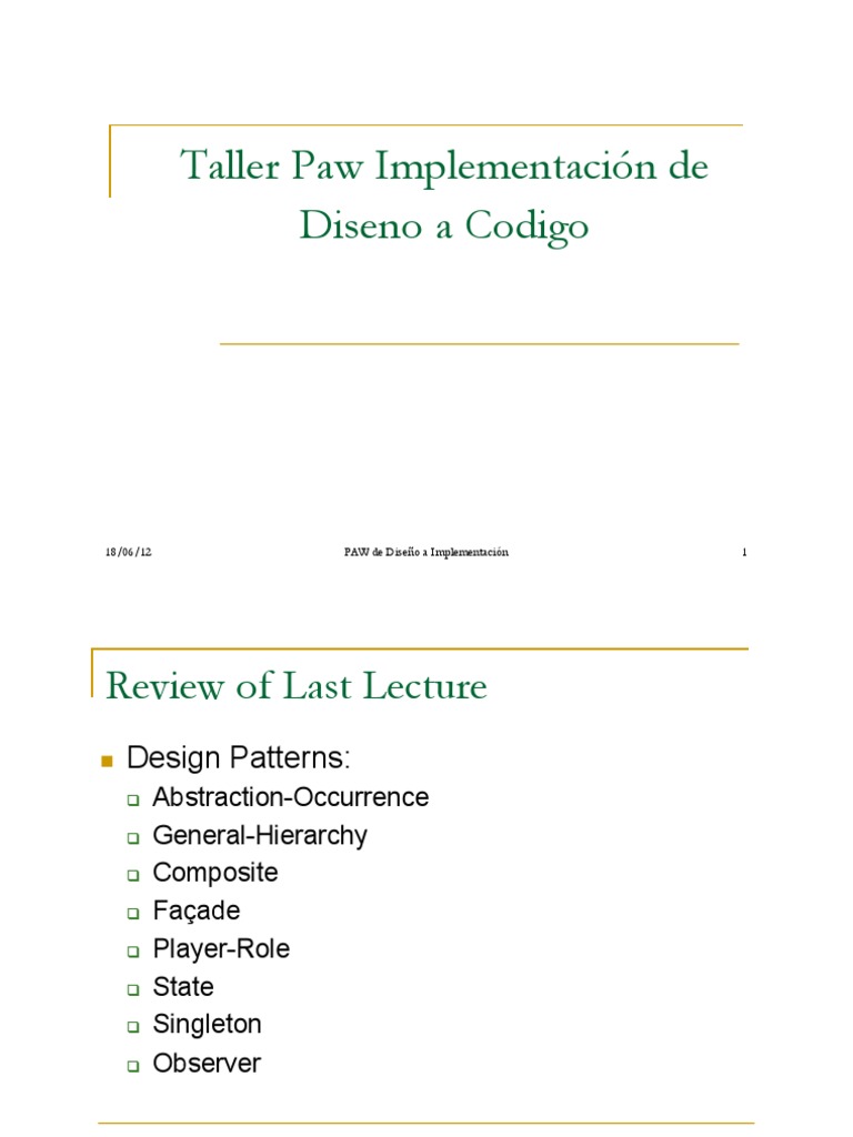 Implementing Design Patterns in Code | PDF | Database Index | Top Down ...