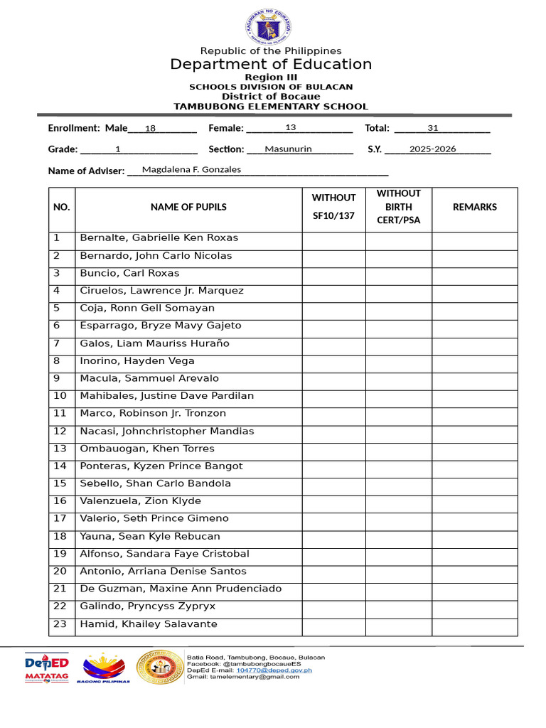 Checking of Forms Template 2025 2026 | PDF