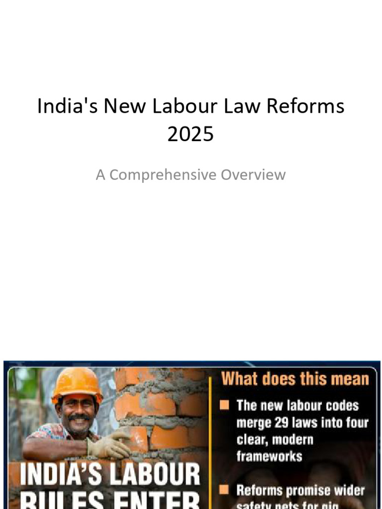 India Labour Law Reform 2025 Presentation | PDF