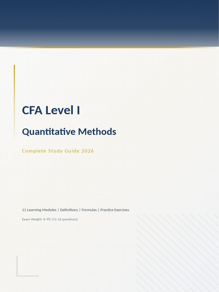 CFA Level1 Quantitative Methods 2026 | PDF