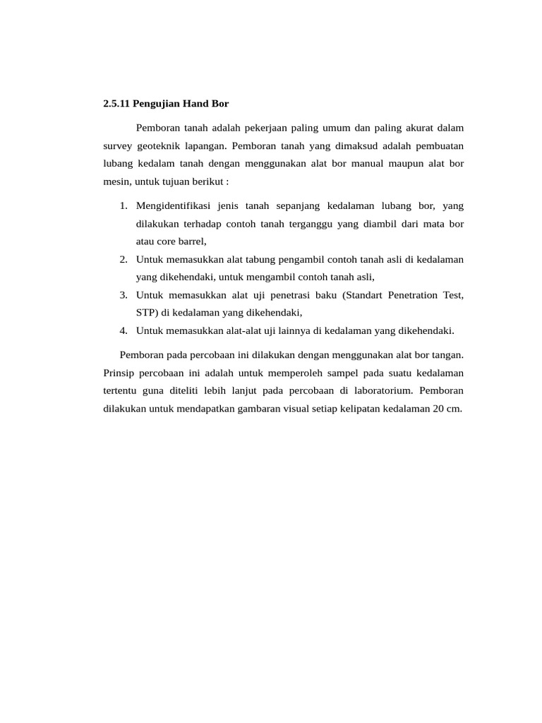 2.5.11 Pengujian Hand Bor | PDF
