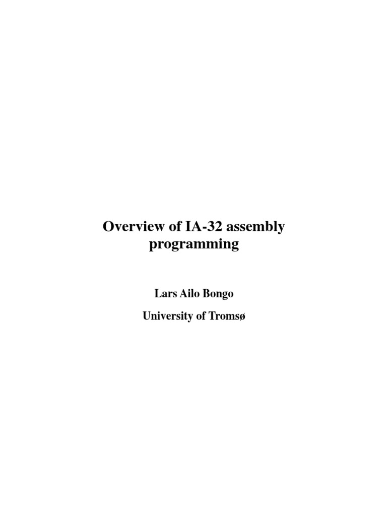 IA-32 Assembly Programming Guide | PDF | Computers
