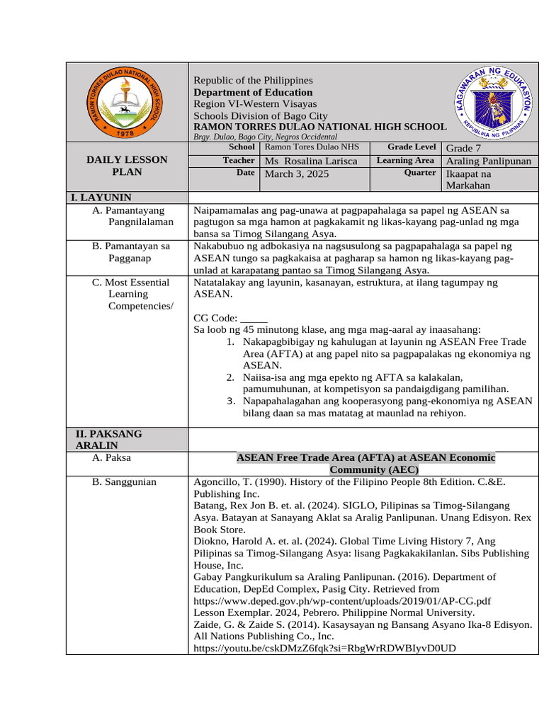 AFTA | PDF