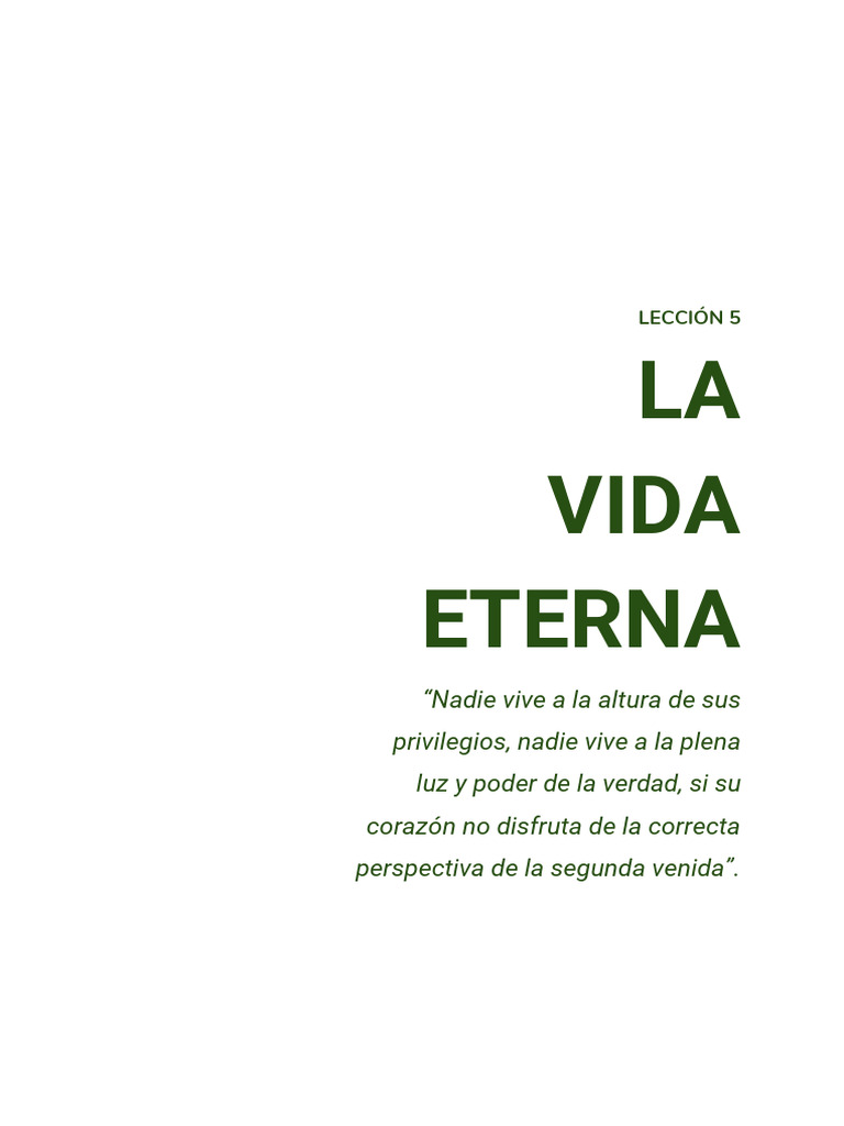 5 La Vida Eterna | PDF | Cristo (título) | Segundo advenimiento