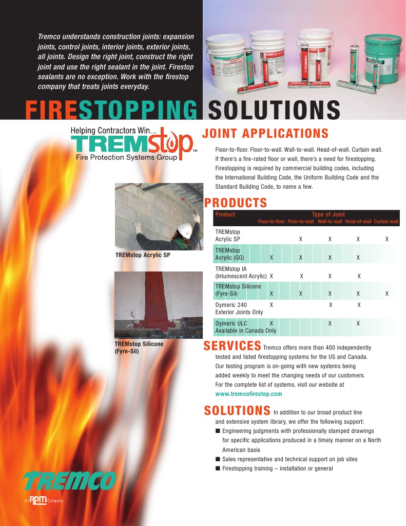 Tremco Firestop For Joints in Dubai, UAE PDF Silicone Acrylic Paint