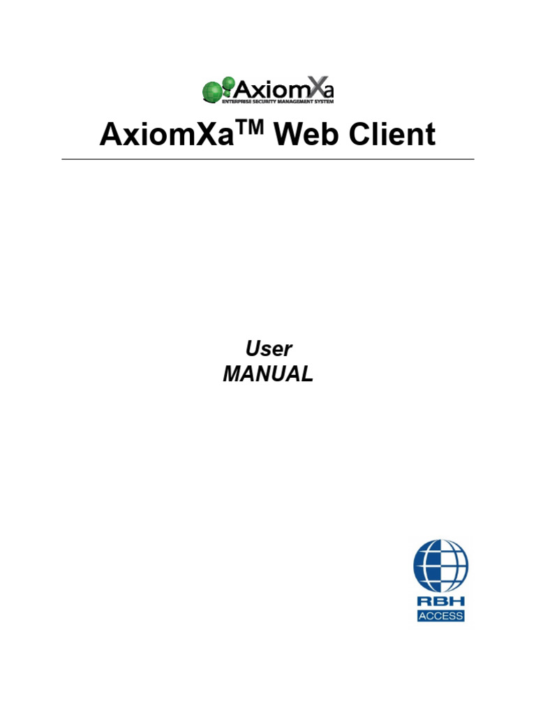 AxiomXa WebClient User Manual | PDF