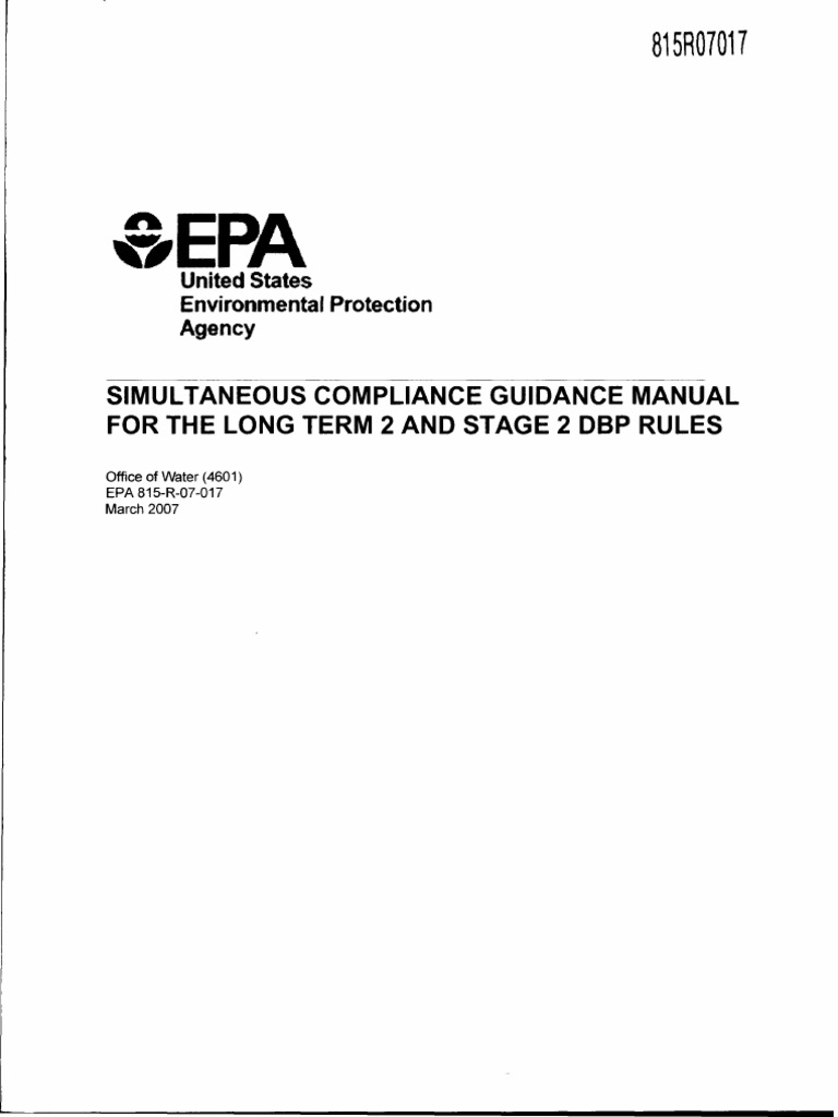 EPA-Compliance For The Long Term 2 and The Stage 2 DBP Rules | PDF