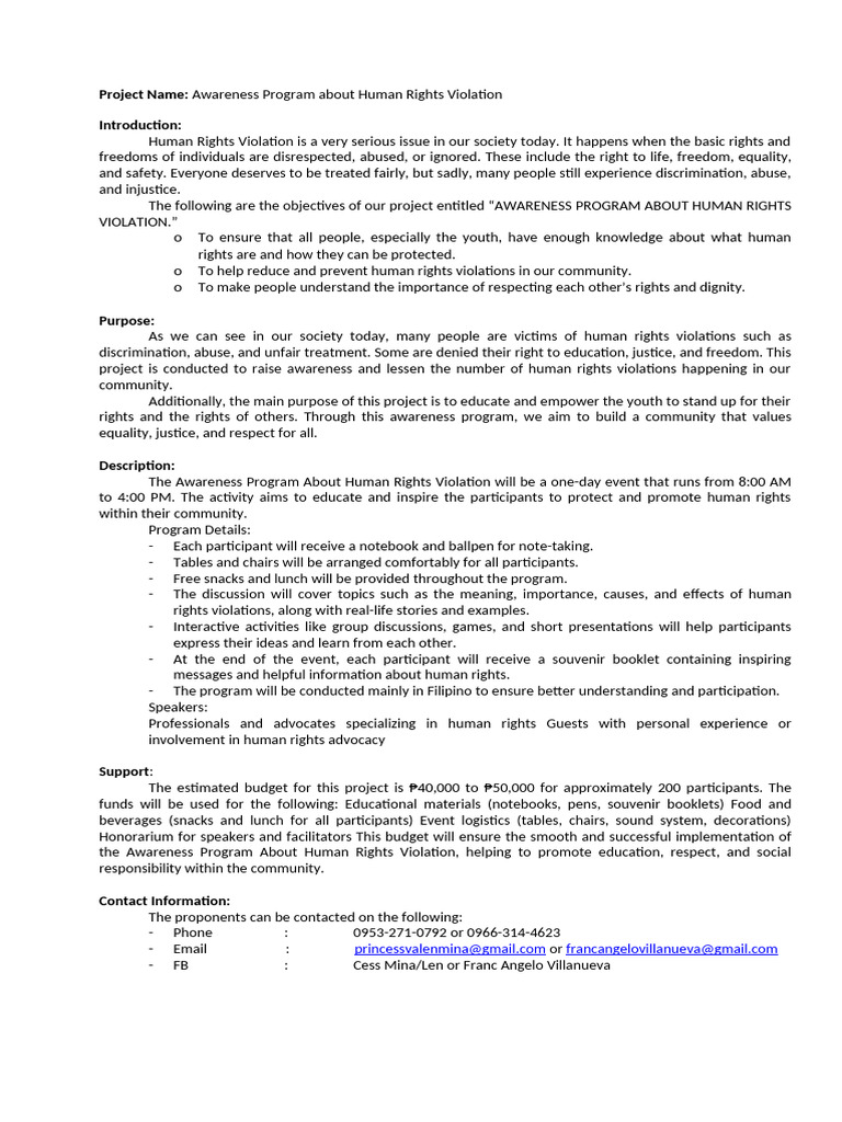 Concept Paper by Franc Valen | PDF | Human Rights | Justice