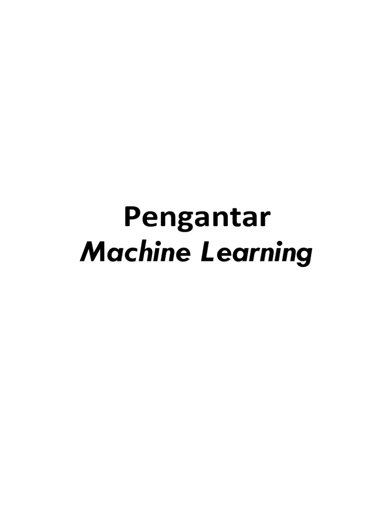 Pengantar Mechine Learning | PDF