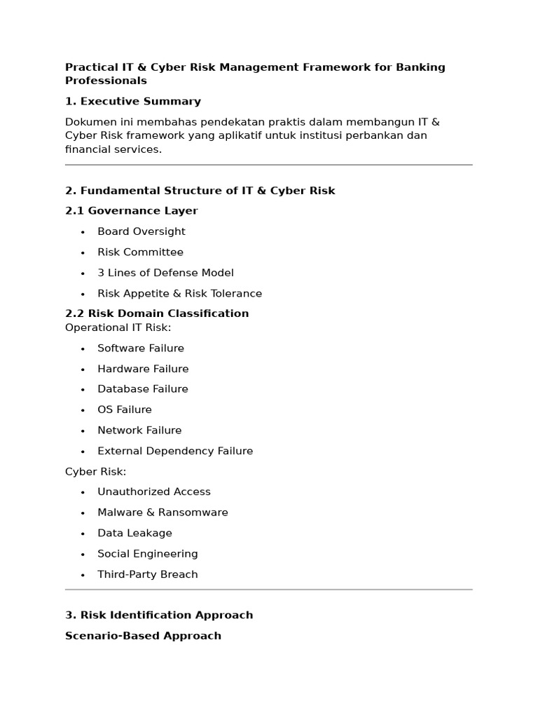 IT Risk Framework | PDF