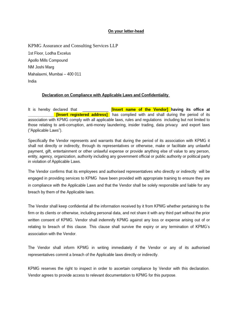 Risk Declaration | PDF | Regulatory Compliance | Common Law