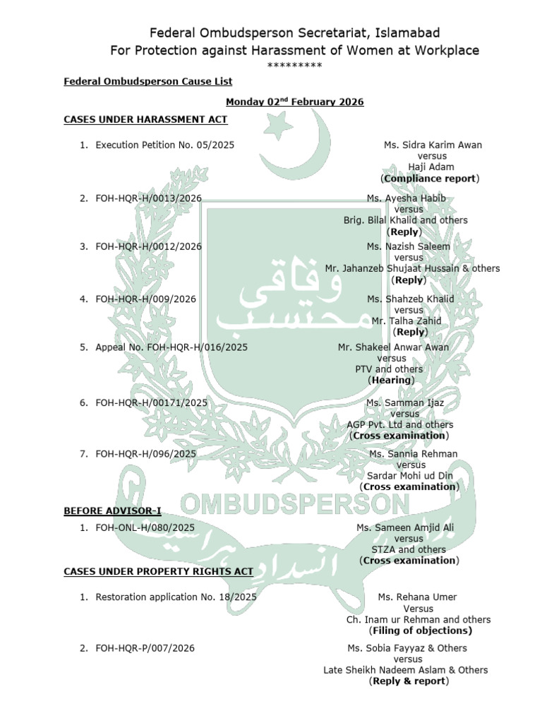 Islamabad (02-06 Feb 2026) | PDF