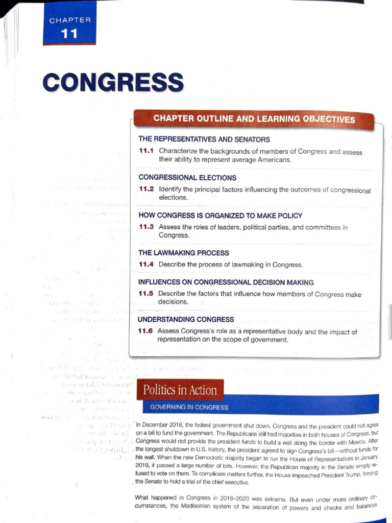 Ch. 11.1-11.2 - Congress - Edwards 2022 | PDF