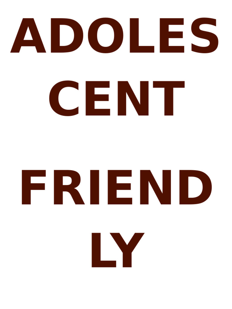 Adolescent Friendly Corner | PDF