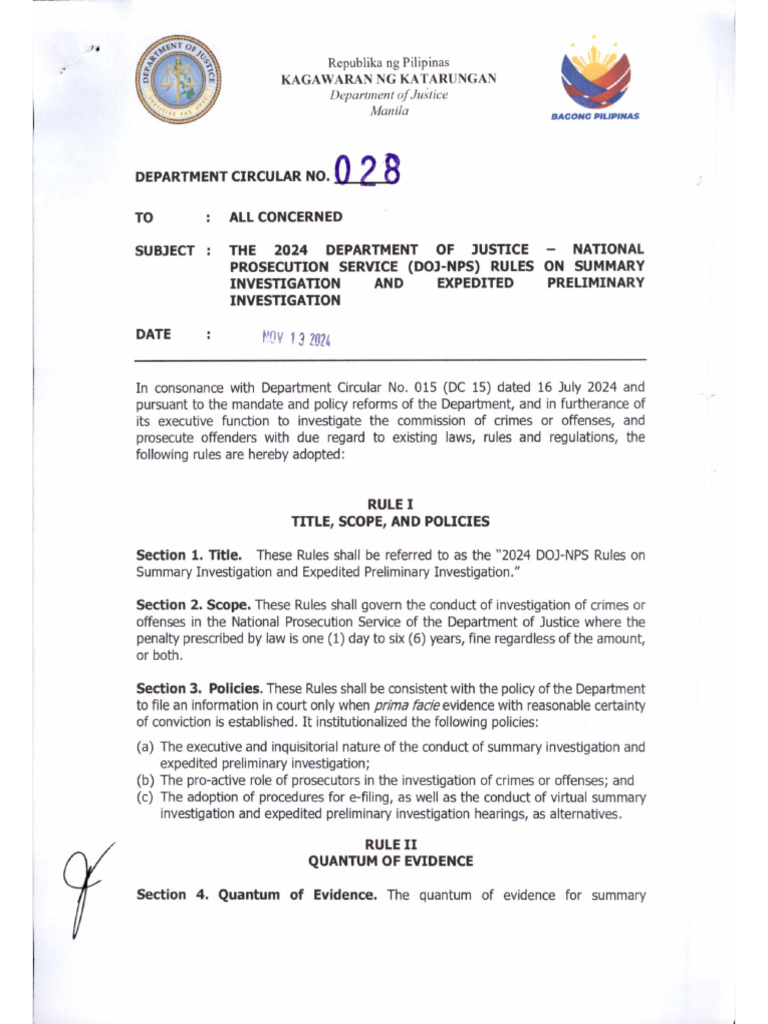 Department Circular No. 028 S 2024 | PDF
