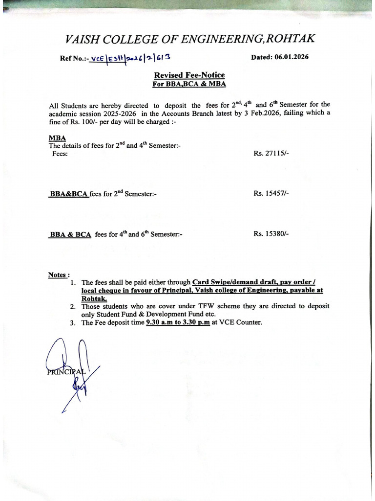 Revised Fee Notice | PDF
