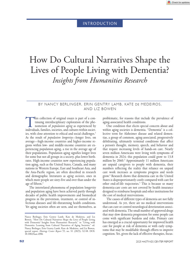 Hastings Center Report - 2025 - Berlinger - How Do Cultural Narratives ...