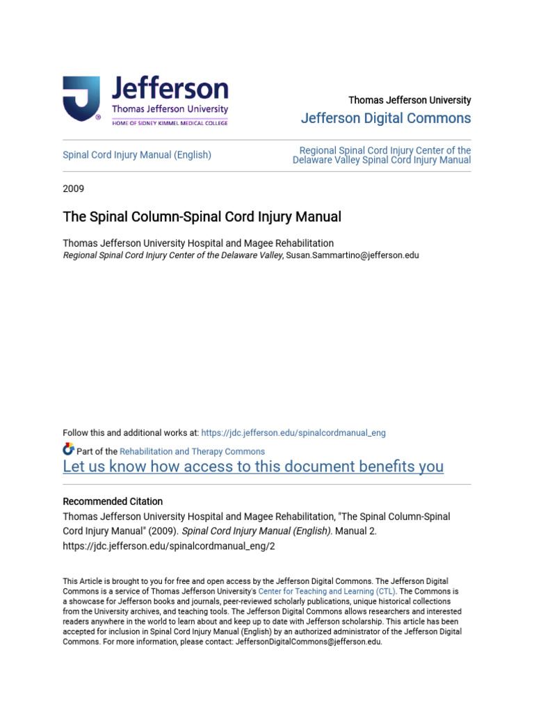 The Spinal Column-Spinal Cord Injury Manual | PDF | Vertebra | Spinal Cord