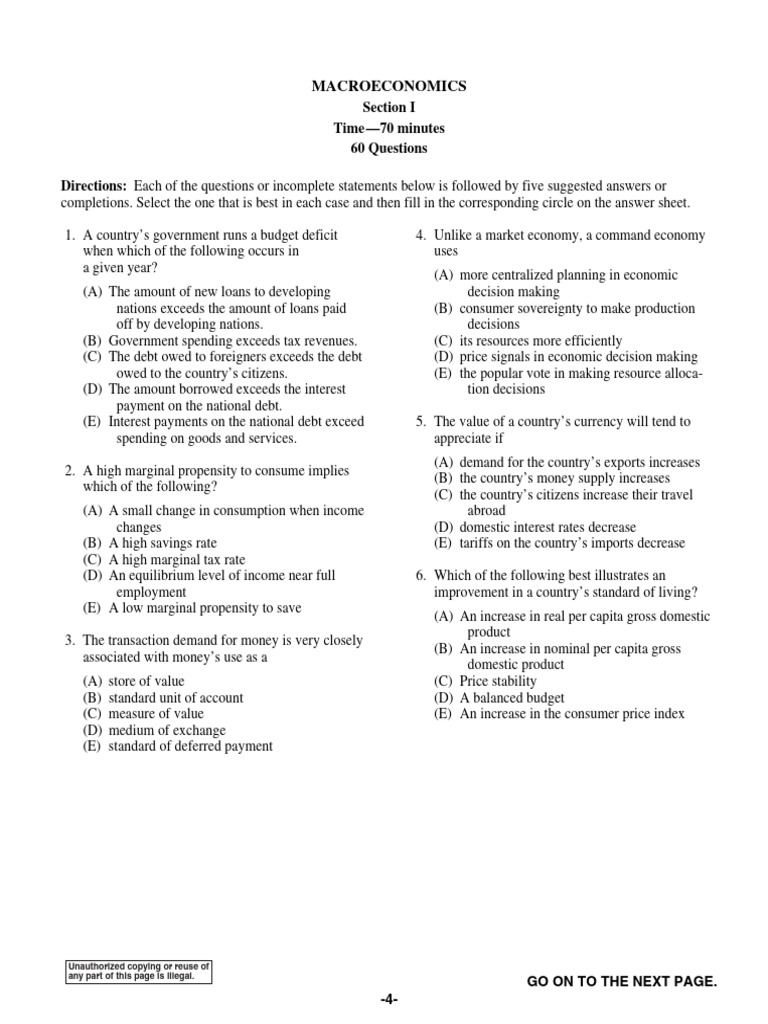 2012 Public Practice Exam - Macroeconomics | PDF | Fiscal Policy ...