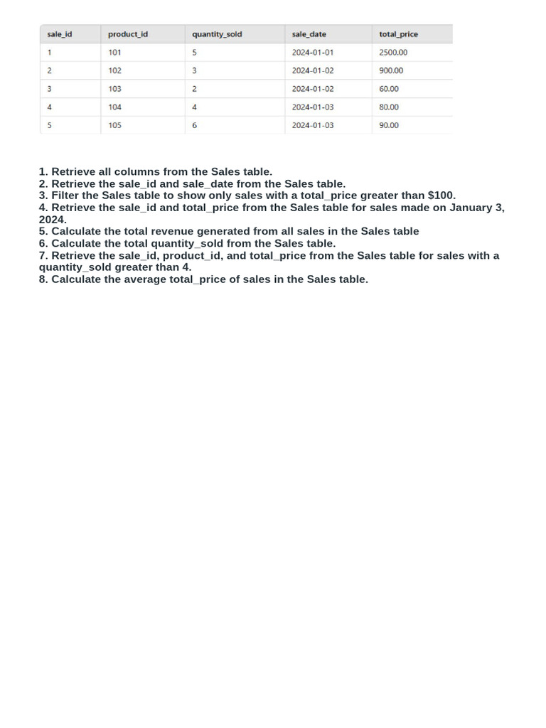 SQL Practice Queries | PDF