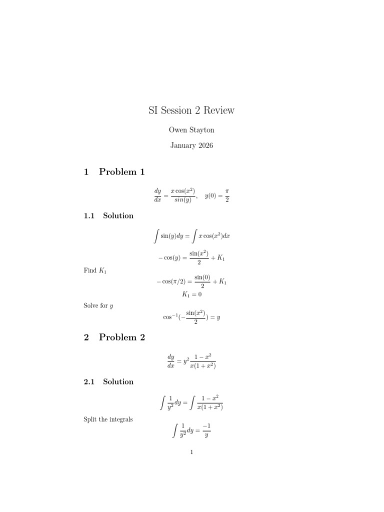 SI Session 2 Review | PDF