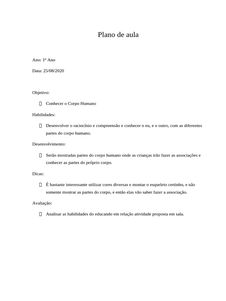 Plano de Aula | PDF