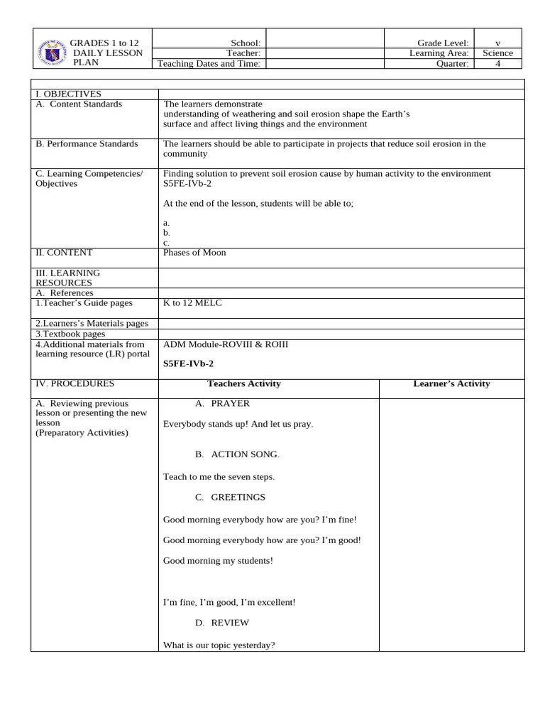 Lesson Pan Science 071936 | PDF | Moon | Planetary Science