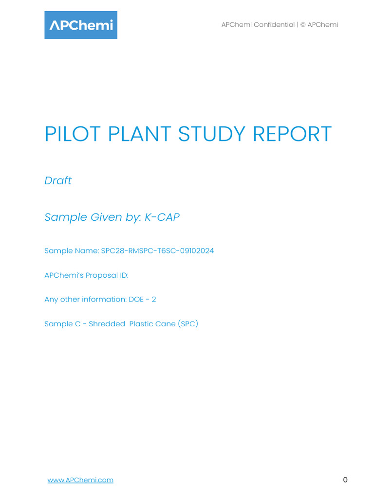 SPC28-RMSPC-T6SC-09102024-Rev00 Pilot Plant Study Report | PDF | Pyrolysis