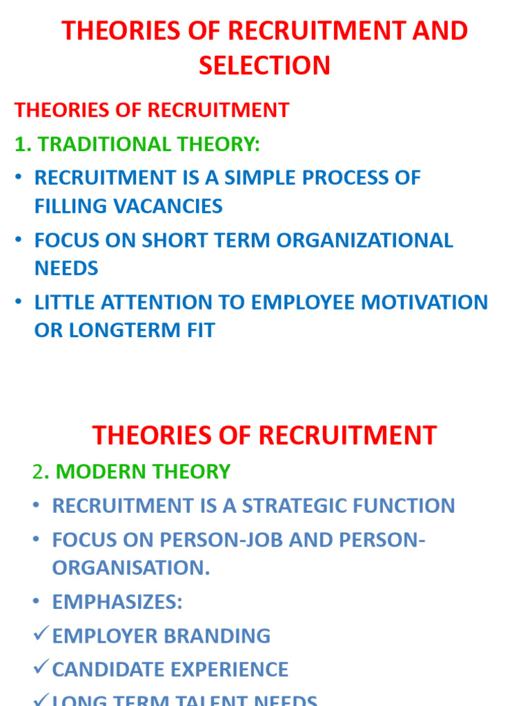 Theories of Recruitment and Selection | PDF