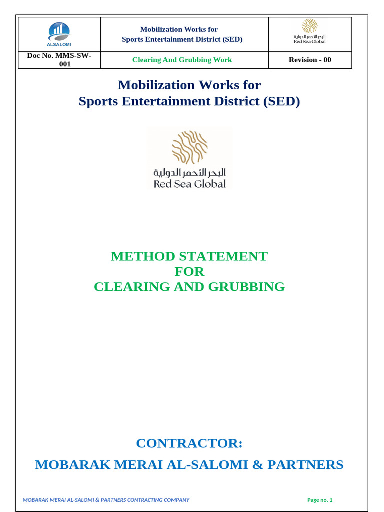 MS For Clearing & Grubbing | PDF | Personal Protective Equipment