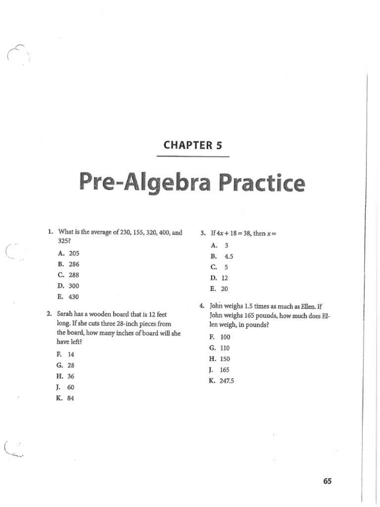 ACT PreAlgebra | PDF