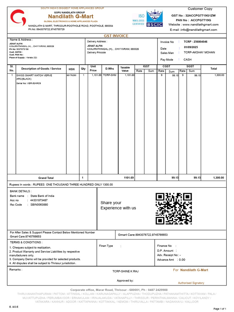 Nandilath G-Mart: GST Invoice | PDF | Taxes | Economies