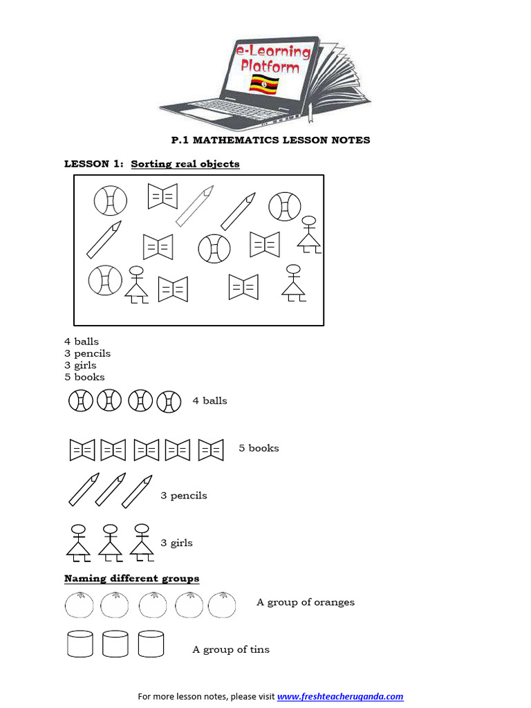 P.1 Mathematics Lesson Notes | PDF | Length | Empty Set