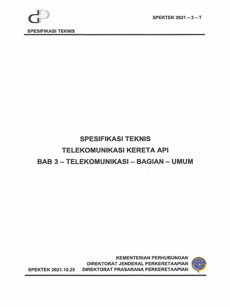 Spesifikasi Teknis Telekomunikasi Kereta API Bab 3 | PDF