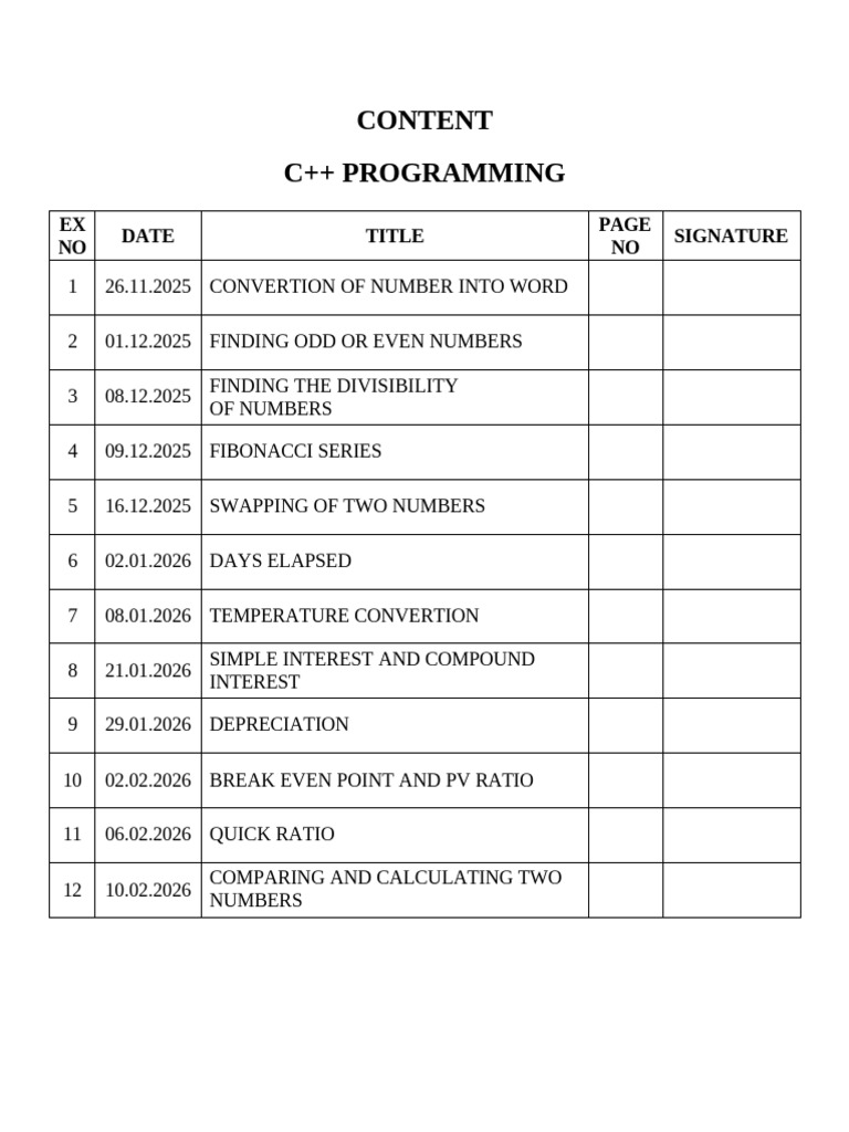 C++ Front Page Index | PDF