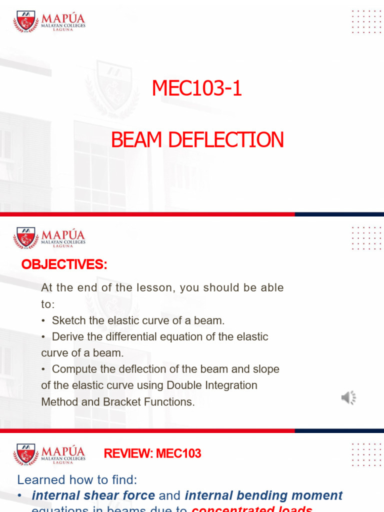 Lesson 1 - Beam Deflection | PDF | Beam (Structure) | Bending