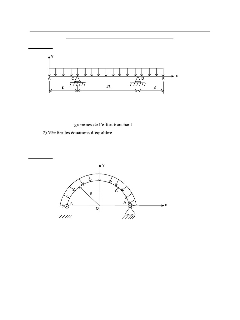 Chap2 - Td1 - Charges Réparties&Poutre Demi Circulaire | PDF