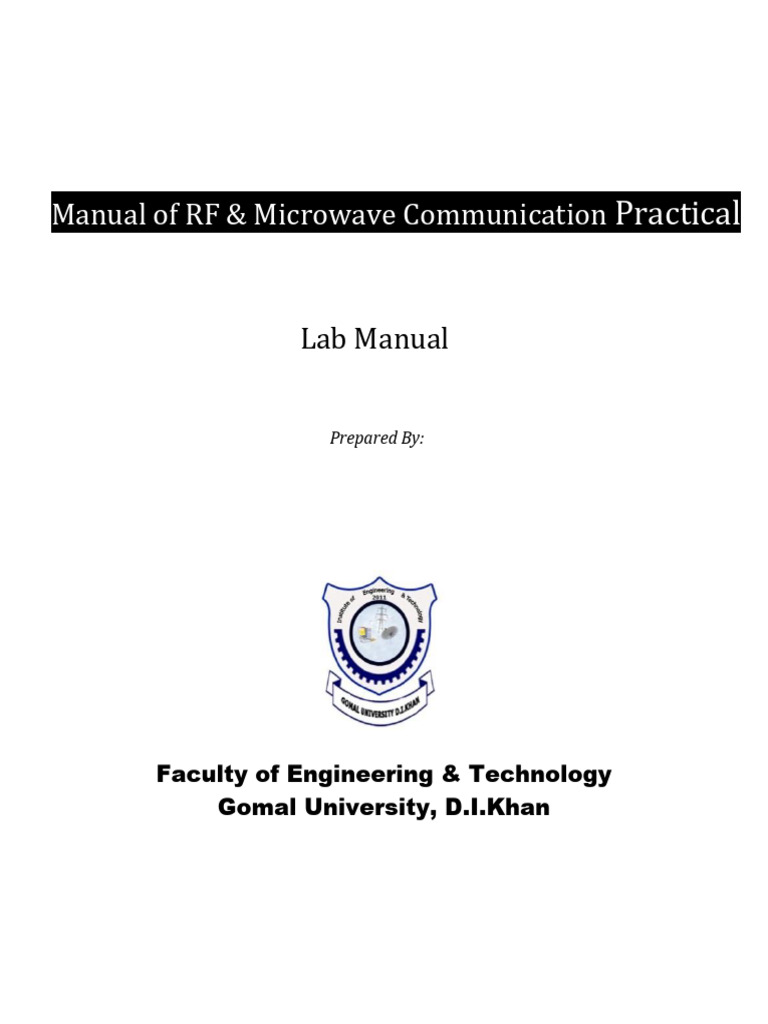 RF & Microwave Lab Manual New | PDF | Detector (Radio) | Electronic ...