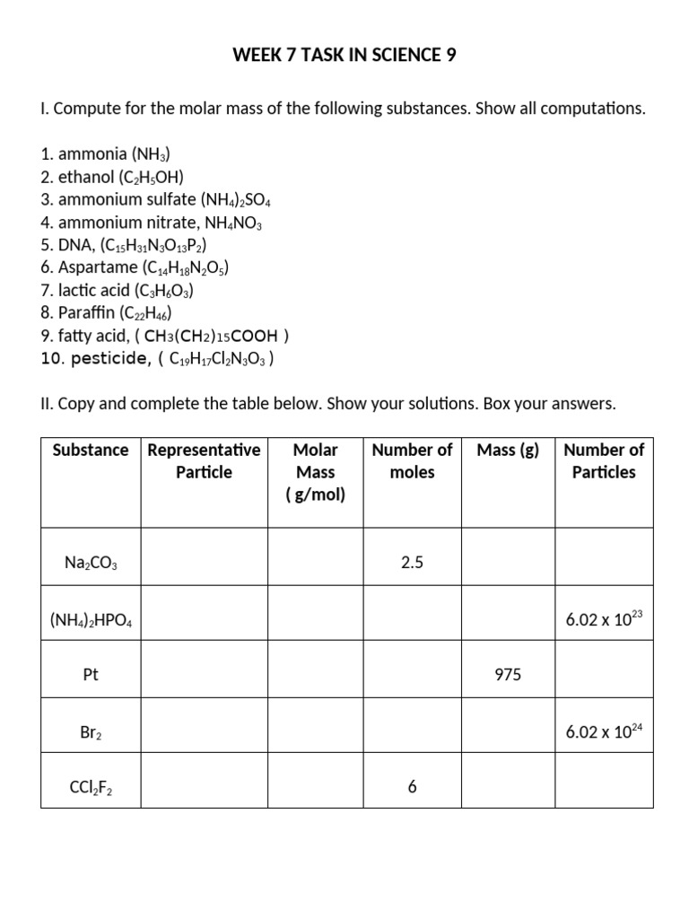 Week 7 Task in Science 9 | PDF