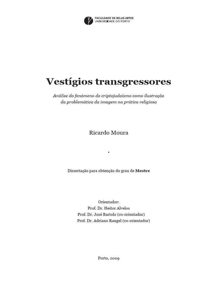 Vestígios Transgressores: Ricardo Moura | PDF | Judeus | Torá