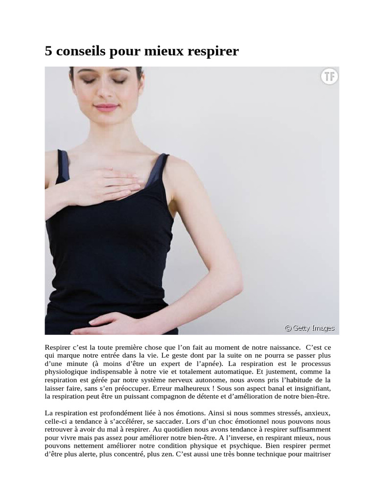 Conseils Pour Mieux Respirer | PDF | Respiration