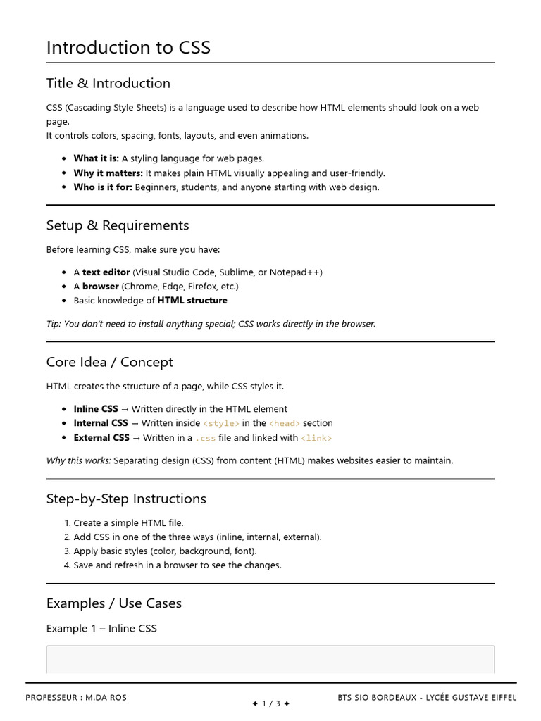 Introduction To Css Unique | PDF | Web Design | Web Development