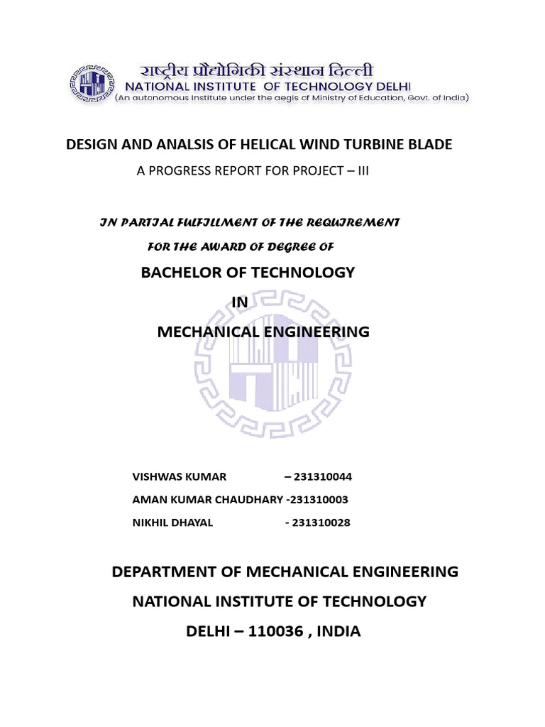 Design and Analsis of Helical Wind Turbine Blade | PDF | Wind Turbine ...